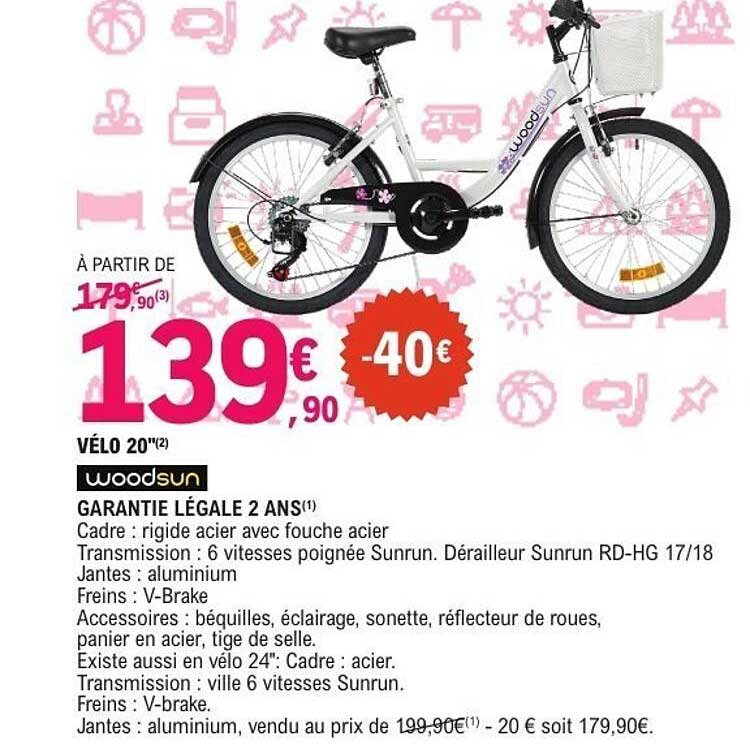 VÉLO 20" WOODSUN GARANTIE LÉGALE 2 ANS