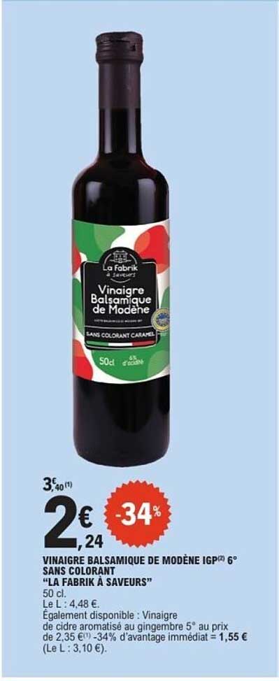 VINAIGRE BALSAMIQUE DE MODÈNE IGP 6° "LA FABRIK À SAVEURS"