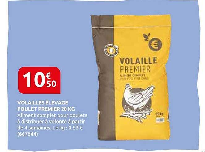VOLAILLES ÉLEVAGE POULET PREMIER 20 KG