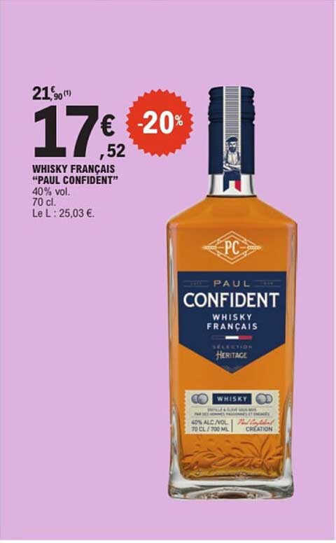 WHISKY FRANÇAIS "PAUL CONFIDENT"