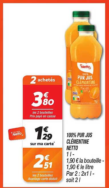 100% PUR JUS CLÉMENTINE NETTO