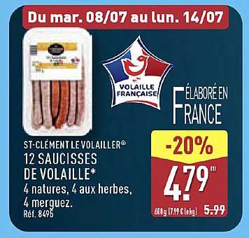 12 SAUCISSES DE VOLAILLE