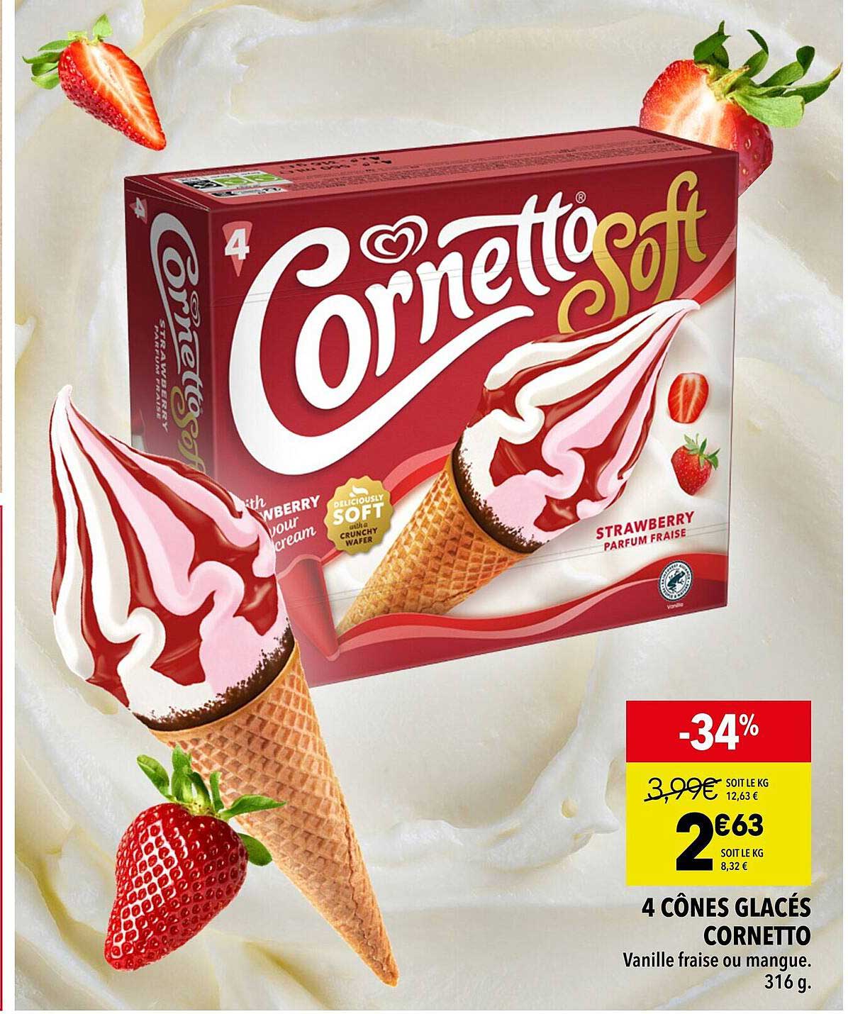 4 cônes glacés Cornetto