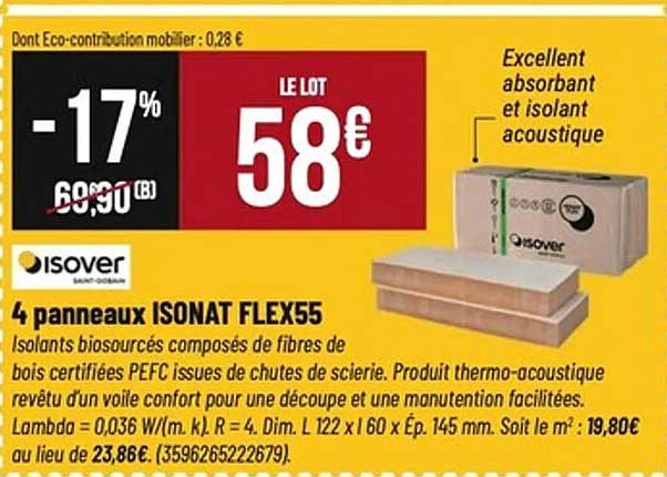4 panneaux ISONAT FLEX55