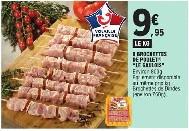 8 BROCHETTES DE POULET(*) "LE GAULOIS"