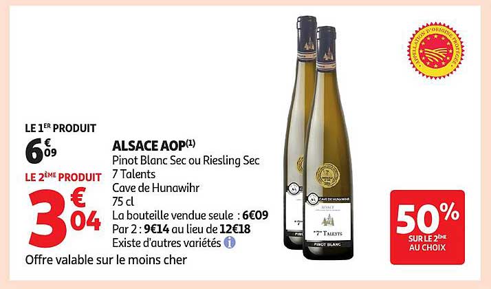 ALSACE AOP Pinot Blanc Sec ou Riesling Sec 7 Talents