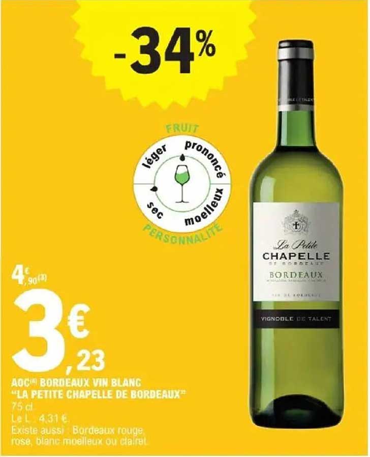 AOC Bordeaux Vin Blanc "La Petite Chapelle de Bordeaux"