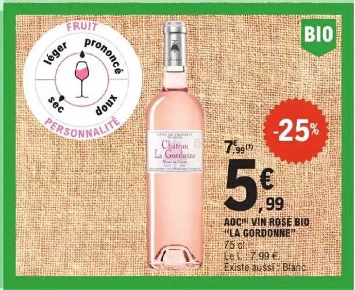 AOC Vin Rosé Bio "La Gordonne" -25%