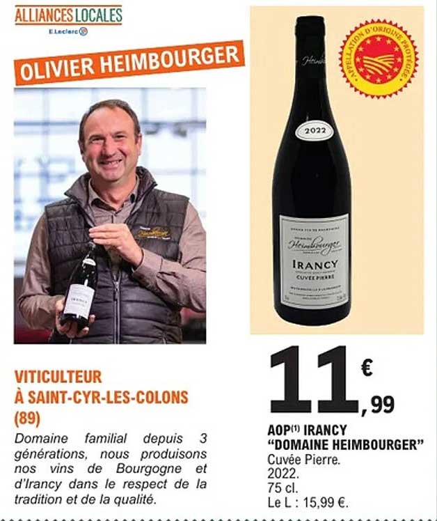AOP Irancy "Domaine Heimbourger" Cuvée Pierre 2022