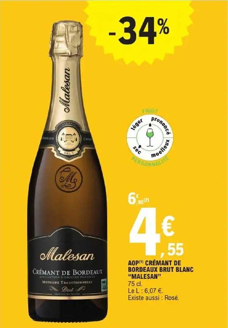 AOP(1) CRÉMANT DE BORDEAUX BRUT BLANC "MALESAN"
