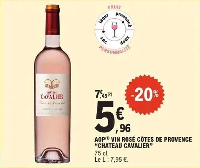 AOP(1) VIN ROSÉ CÔTES DE PROVENCE "CHATEAU CAVALIER"