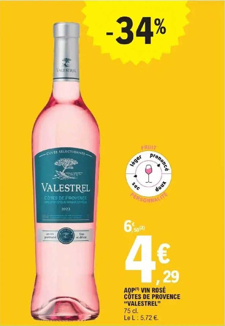 AOP(5) VIN ROSÉ CÔTES DE PROVENCE "VALESTREL"