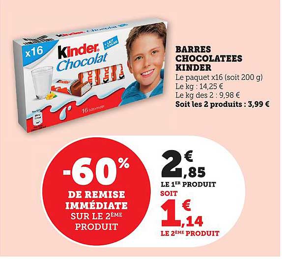 BARRES CHOCOLATEES KINDER