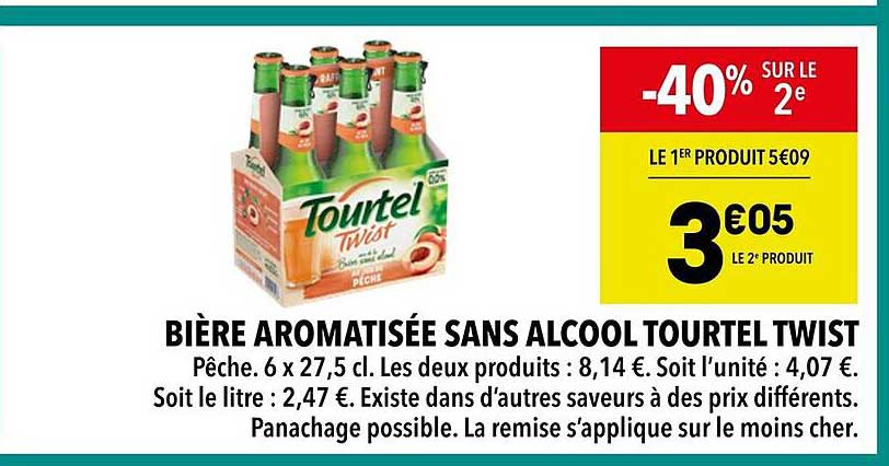 BIÈRE AROMATISÉE SANS ALCOOL TOURTEL TWIST