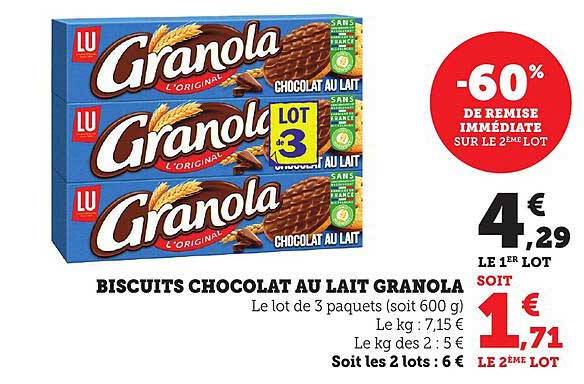 BISCUITS CHOCOLAT AU LAIT GRANOLA