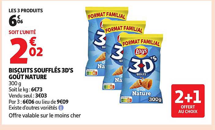 Biscuits Soufflés 3D's Goût Nature