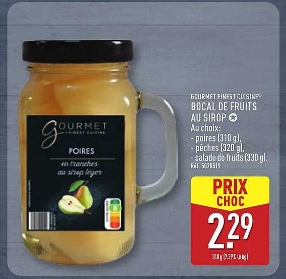 BOCAL DE FRUITS AU SIROP