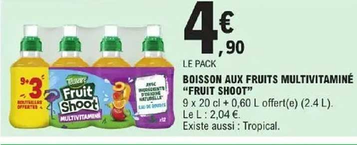BOISSON AUX FRUITS MULTIVITAMINÉ “FRUIT SHOOT”