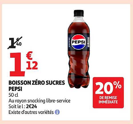 BOISSON ZÉRO SUCRES PEPSI