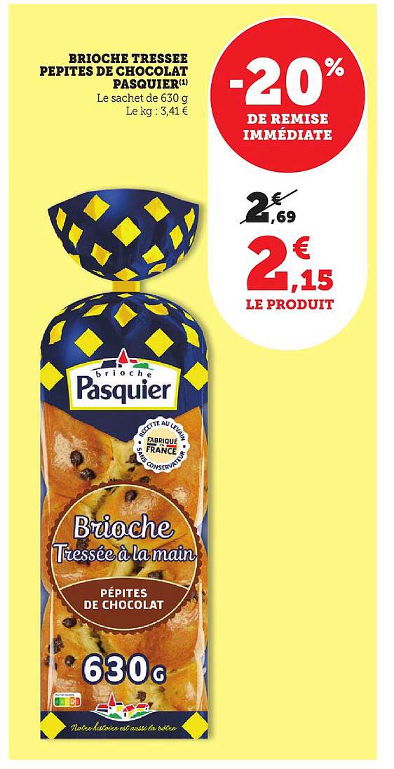 Brioche Tressée Pépetes de Chocolat Pasquier