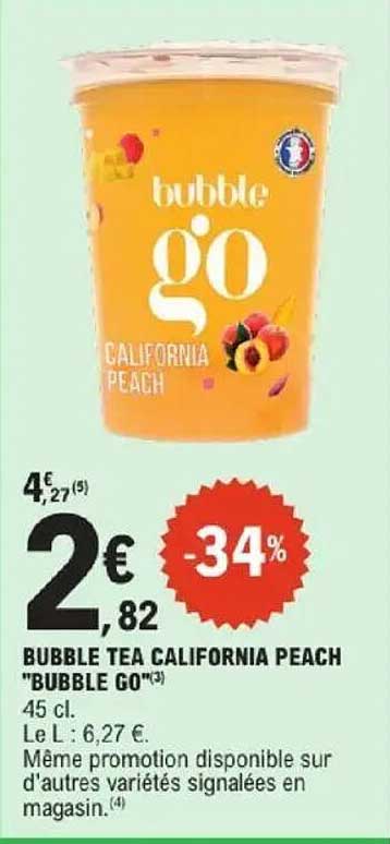BUBBLE TEA CALIFORNIA PEACH "BUBBLE GO"
