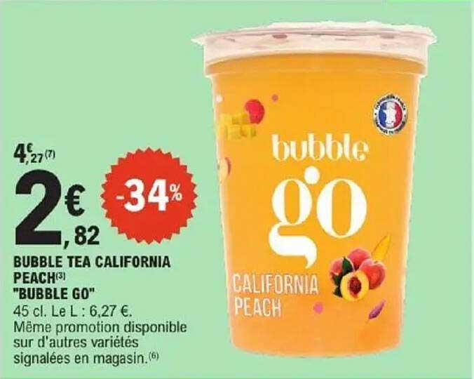 BUBBLE TEA CALIFORNIA PEACH "BUBBLE GO"