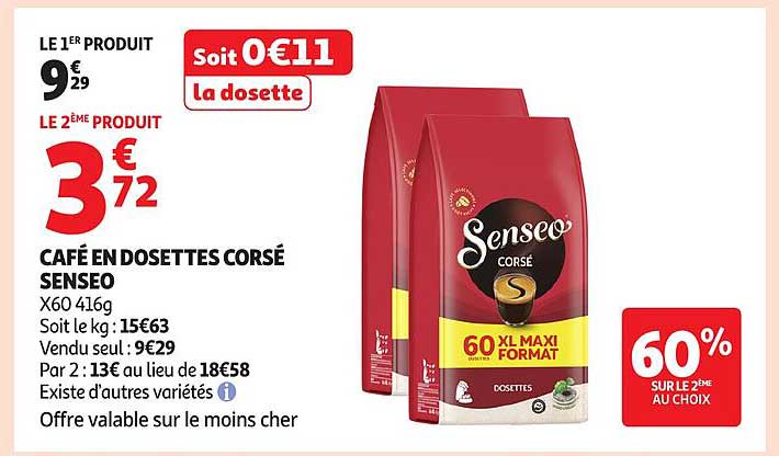 Café en dosettes corsé Senseo