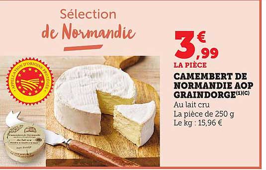 CAMEMBERT DE NORMANDIE AOP GRAINDORGE