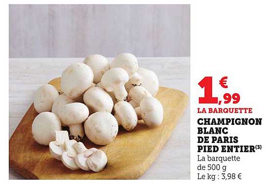 CHAMPIGNON BLANC DE PARIS PIED ENTIER