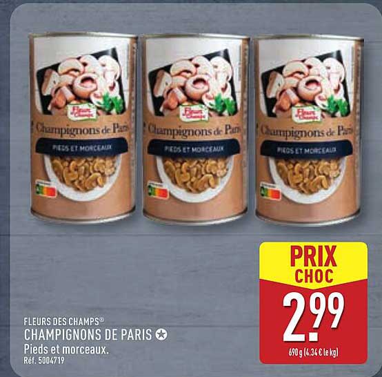 Champignons de Paris Fleurs des Champs® - Pieds et morceaux
