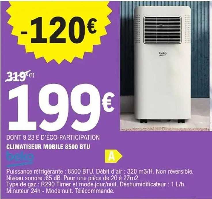 CLIMATISEUR MOBILE 8500 BTU