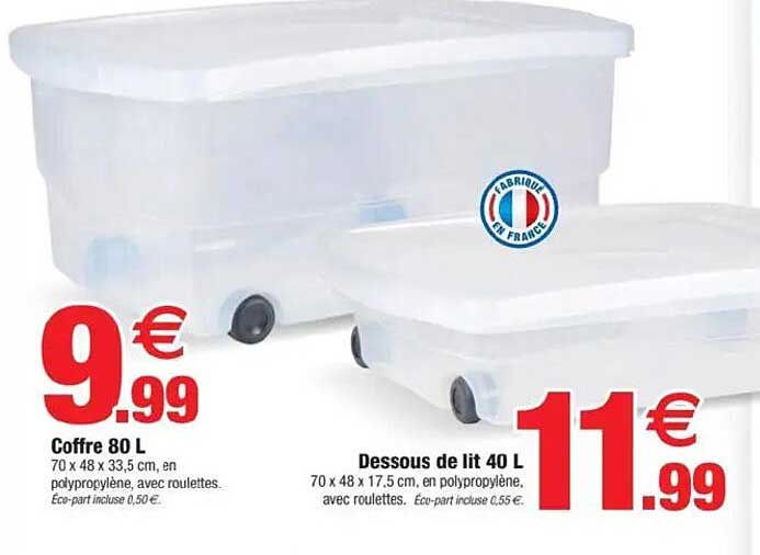 Coffre 80 L et Dessous de lit 40 L