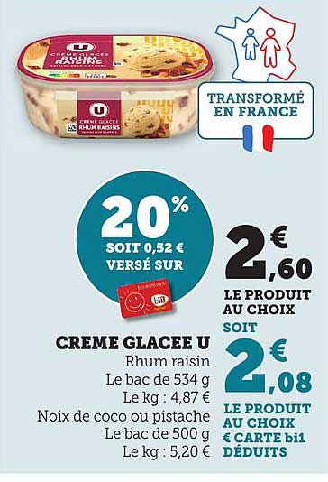 CRÈME GLACÉE U Rhum raisin