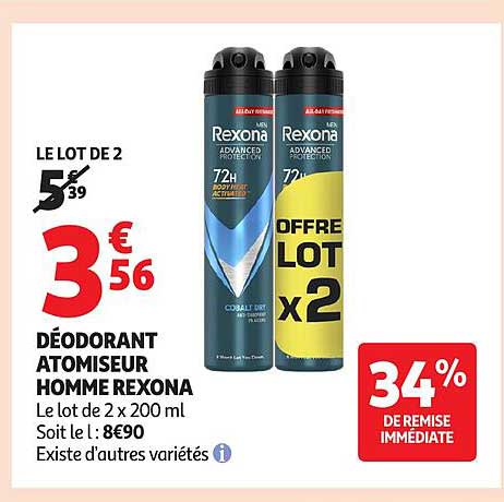 DÉODORANT ATOMISEUR HOMME REXONA