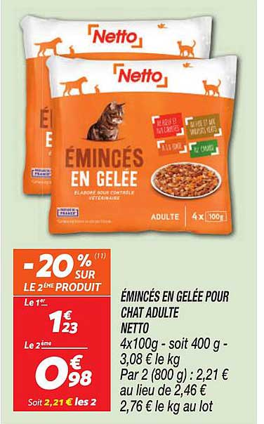 ÉMINCÉS EN GELÉE POUR CHAT ADULTE NETTO