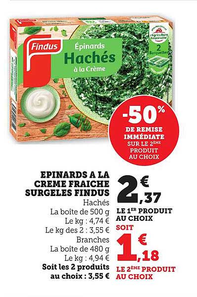 Épinards à la Crème Fraîche Surgelés Findus