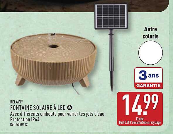 FONTaine SOLAIRE À LED
