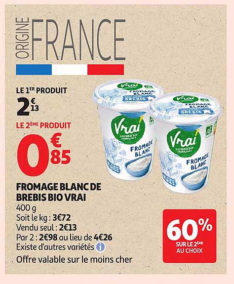 FROMAGE BLANC DE BREBIS BIO VRAI