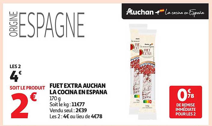 FUET EXTRA AUCHAN LA COCINA EN ESPANA