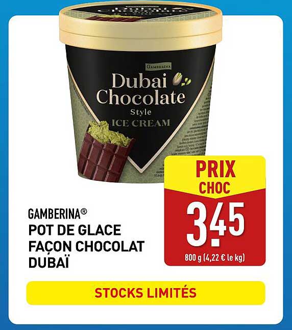GAMBERINA® POT DE GLACE FAÇON CHOCOLAT DUBAÏ