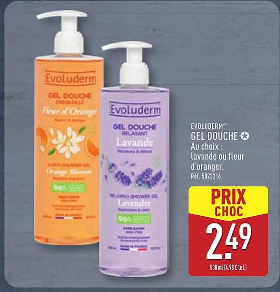GEL DOUCHE 500 ML - AU CHOIX : LAVANDE OU FLEUR D'ORANGER