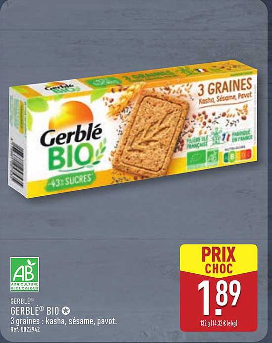 GERBLÉ BIO 3 GRAINES : kasha, sésame, pavot.