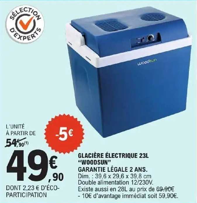 GLACIÈRE ÉLECTRIQUE 23L “WOODSUN”