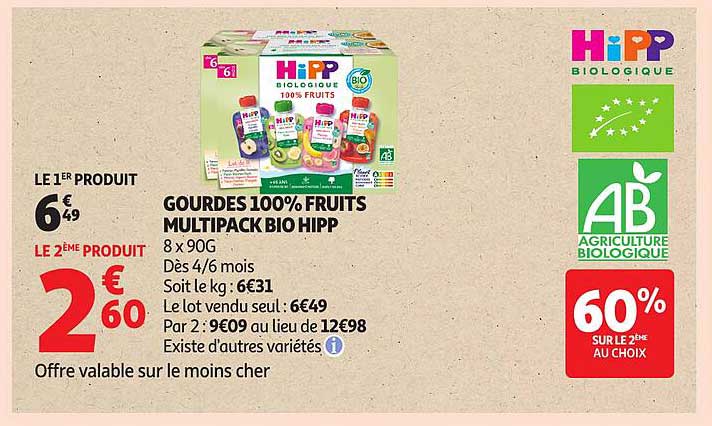 GOURDES 100% FRUITS MULTIPACK BIO HIPPP