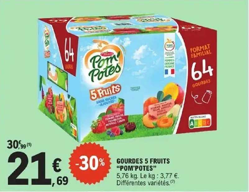 GOURDES 5 FRUITS "POM'POTES"