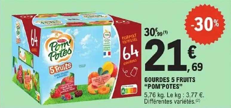 GOURDES 5 FRUITS "POM'POTES"