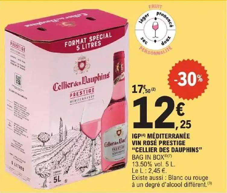 IGP Méditerranée Vin Rosé Prestige "Celliers des Dauphins"