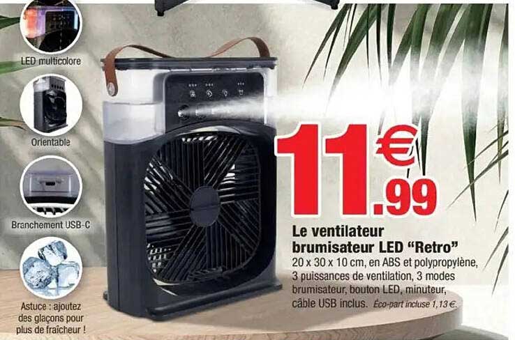 Le ventilateur brumisateur LED "Retro"
