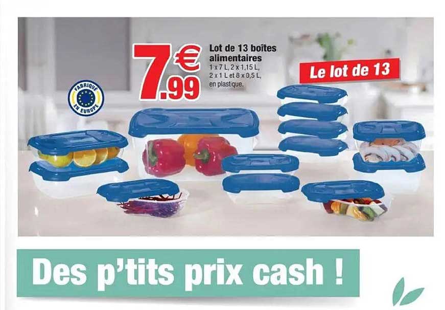 Lot de 13 boîtes alimentaires