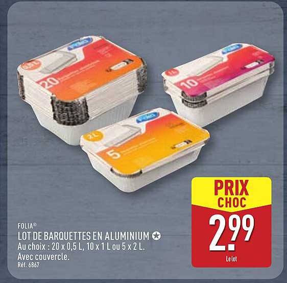 LOT DE BARQUETTES EN ALUMINIUM